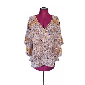 Zac & Rachel Boho Paisley Flowy Lightweight Blouse